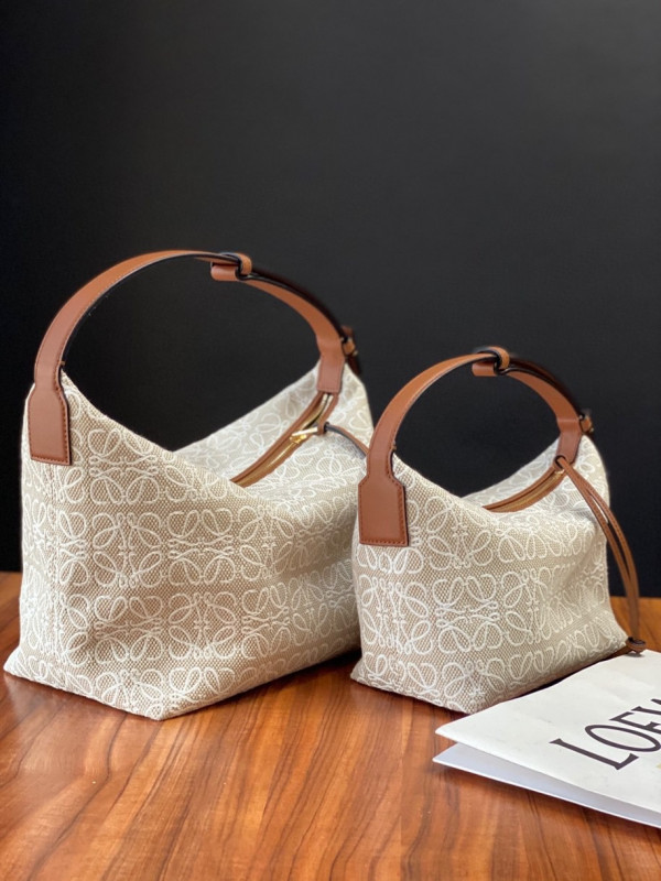 LOEWE Cubi bag in Anagram jacquard and calfskin