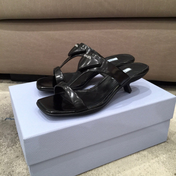 Pra*a brushed leather high-heeled thong sandals