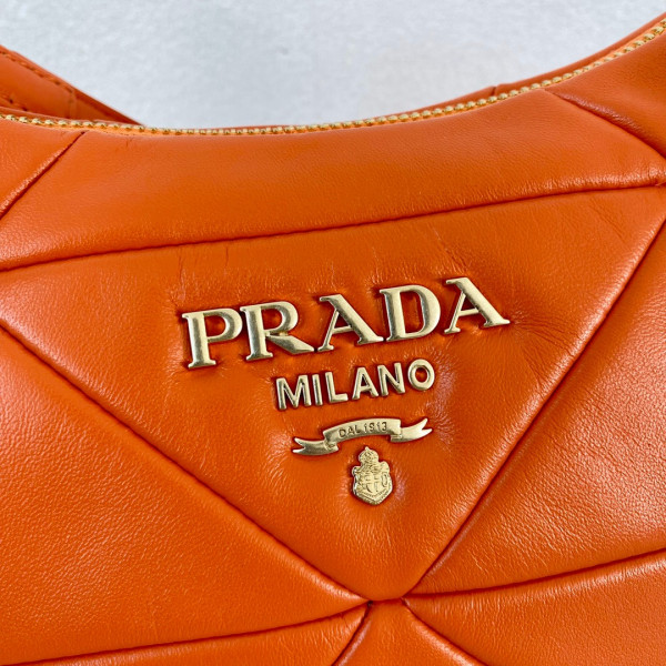 Pra*a system nappa leather patchwork bag