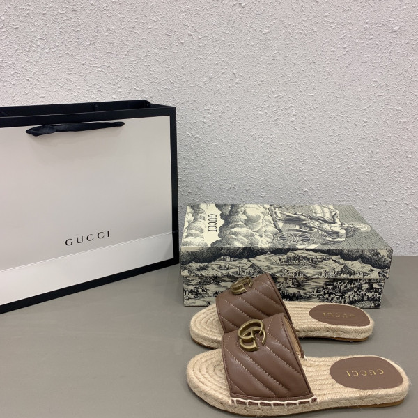 G*u*i leather espadrille sandal