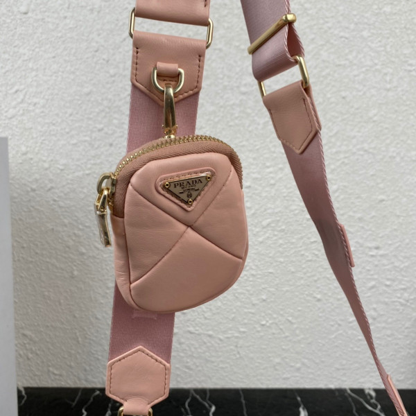 Pra*a system nappa leather patchwork bag