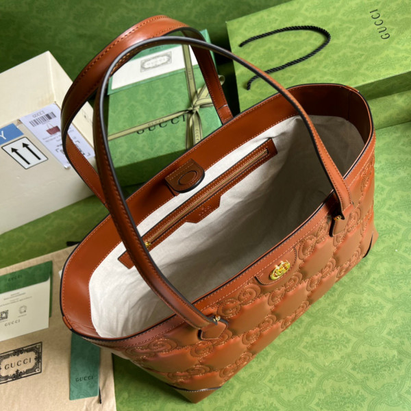 G*u*i gg matelassé leather medium tote