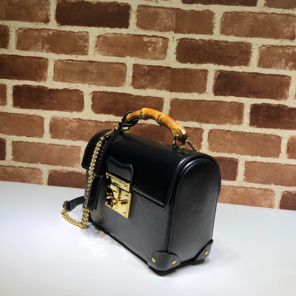 G*u*i padlock gg small bamboo shoulder bag