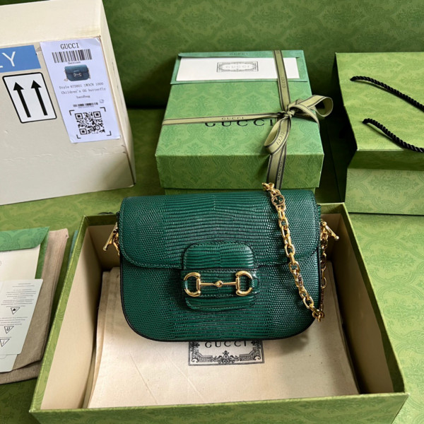 G*u*i horsebit 1955 lizard mini bag