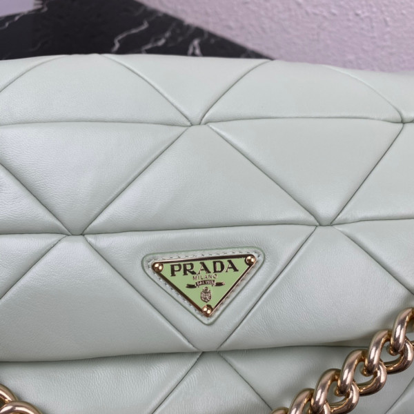 Pra*a system nappa leather patchwork bag