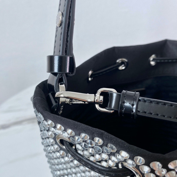 Pra*a satin mini-bag with crystals