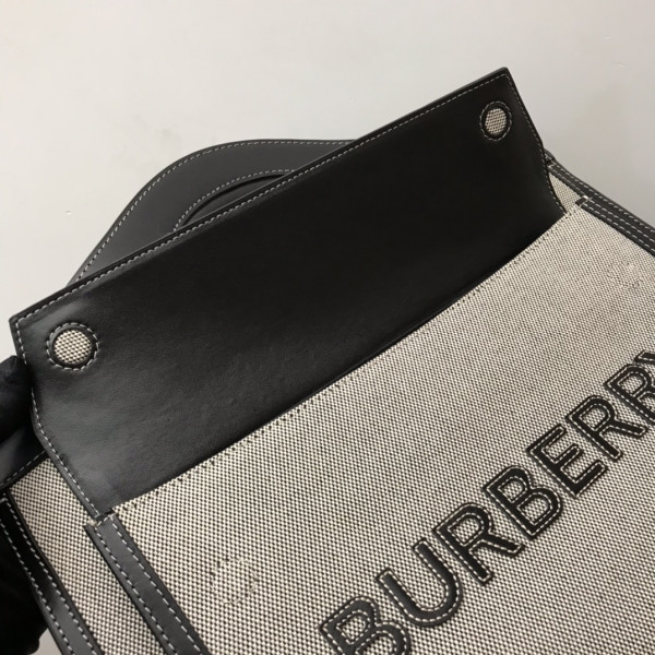 B**rry medium two-tone canvas and leather pocket tote