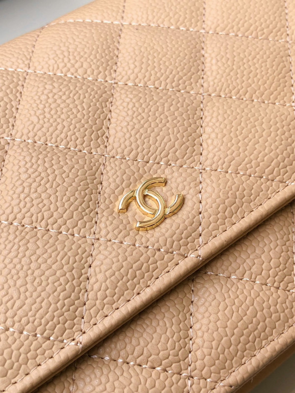 CL CHAIN WALLET CAVIAR