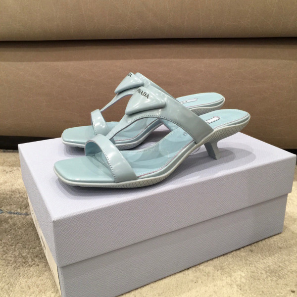 Pra*a brushed leather high-heeled thong sandals