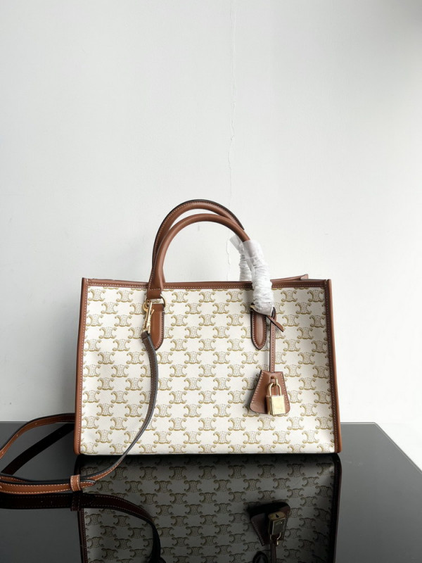 Ce**e mini horizontal cabas in triomphe canvas and calfskin