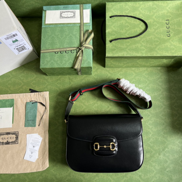 G*u*i horsebit 1955 patchwork shoulder bag