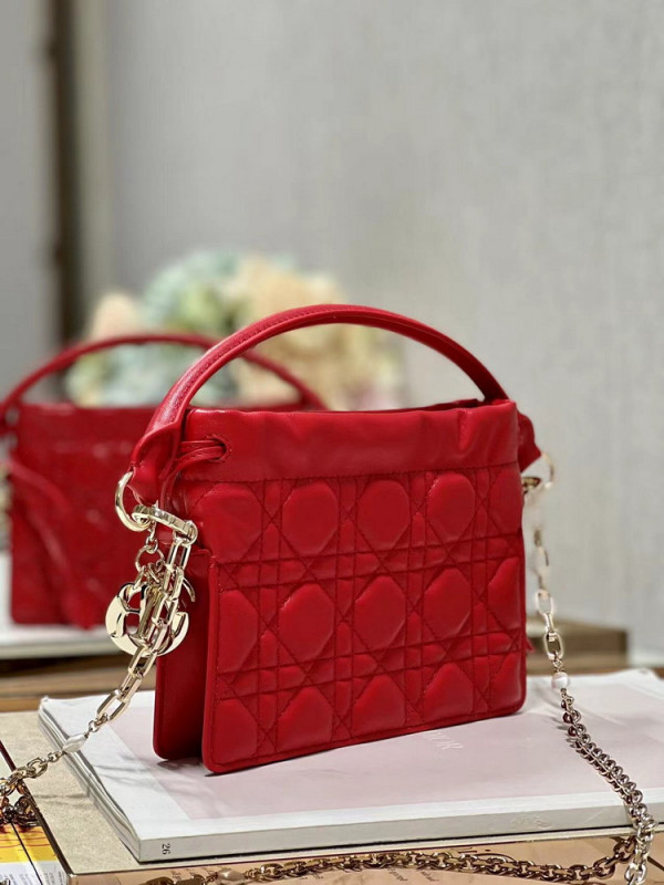 lady D*or top handle drawstring mini bag