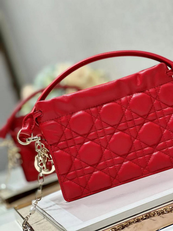 lady D*or top handle drawstring mini bag