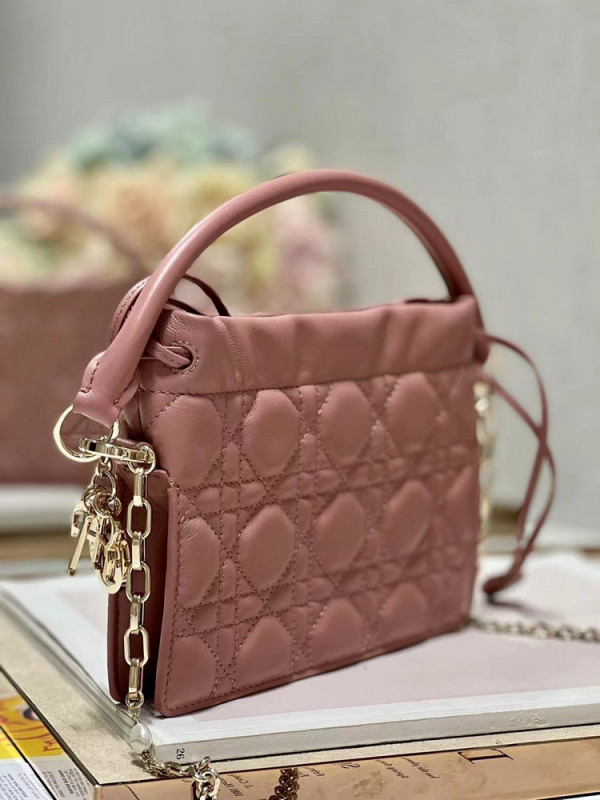 lady D*or top handle drawstring mini bag