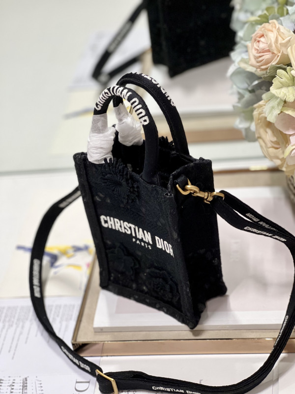 mini D*or book tote phone bag