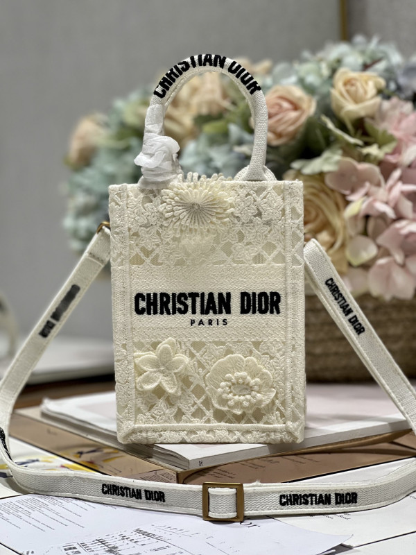 mini D*or book tote phone bag