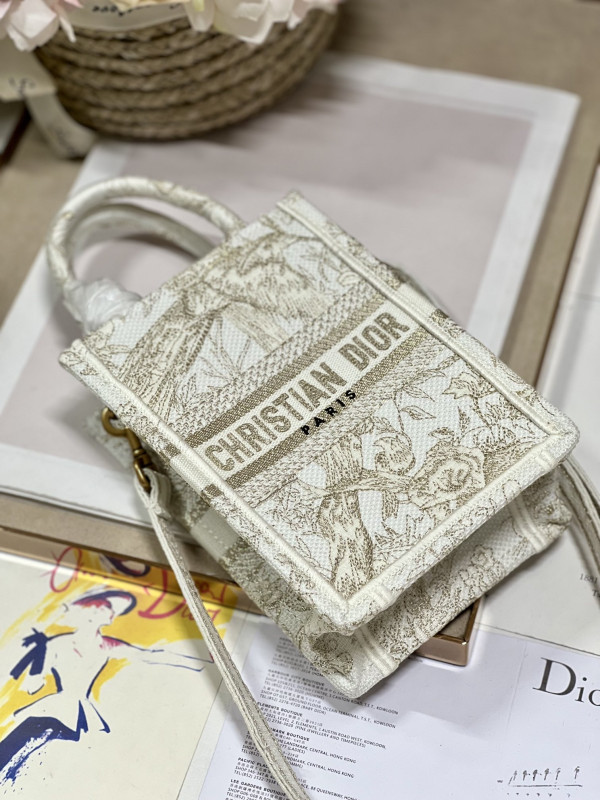 mini D*or book tote phone bag