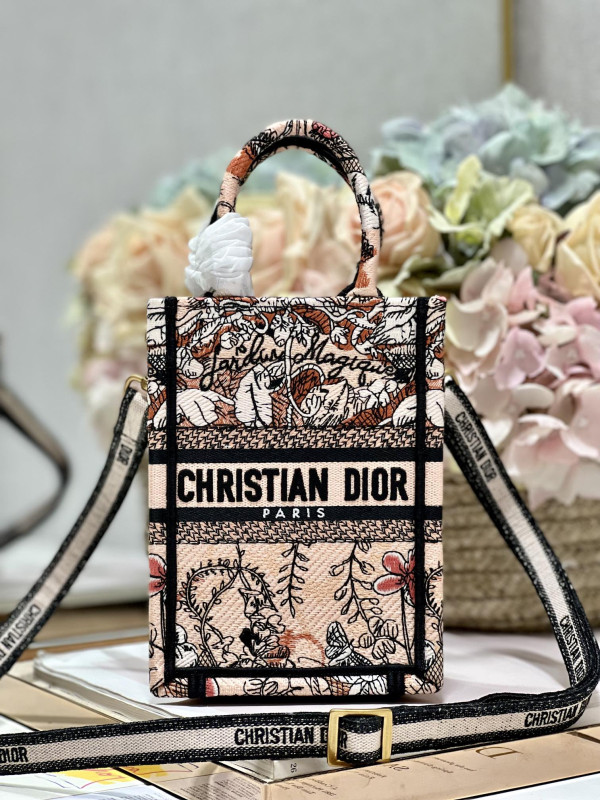 mini D*or book tote phone bag