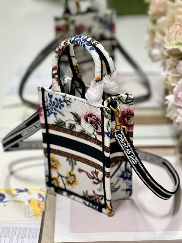 mini D*or book tote phone bag