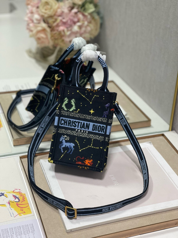 mini D*or book tote phone bag