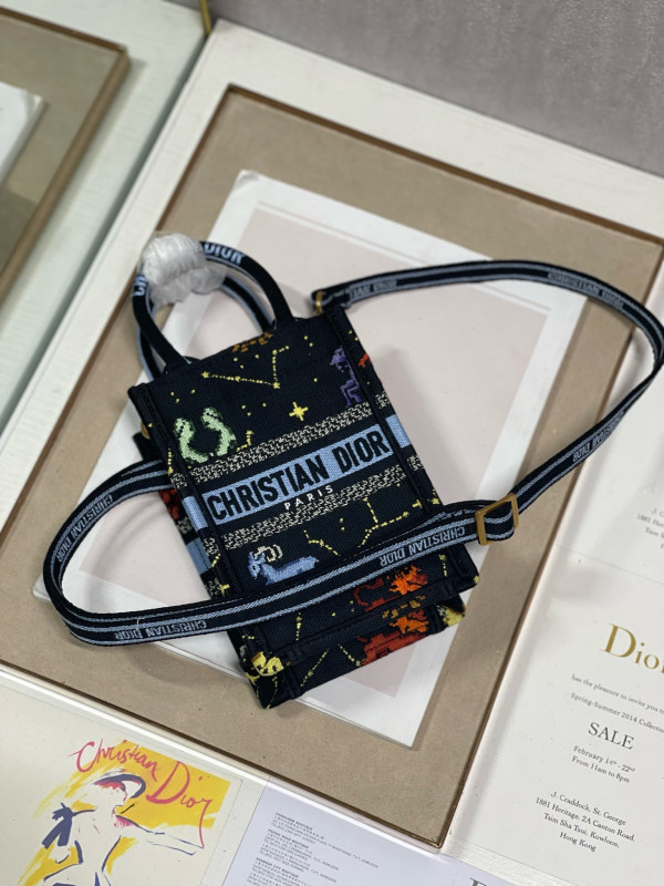 mini D*or book tote phone bag