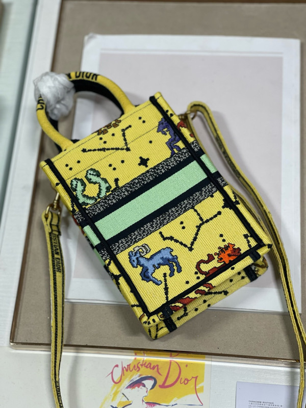 mini D*or book tote phone bag