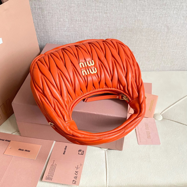 MIUMIU Wander matelassé nappa leather hobo bag