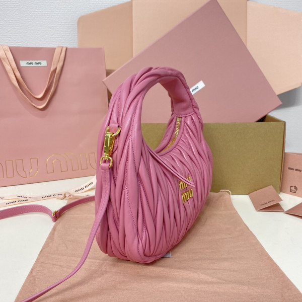 MIUMIU Wander matelassé nappa leather hobo bag