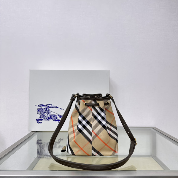 B**rry mini check drawstring pouch